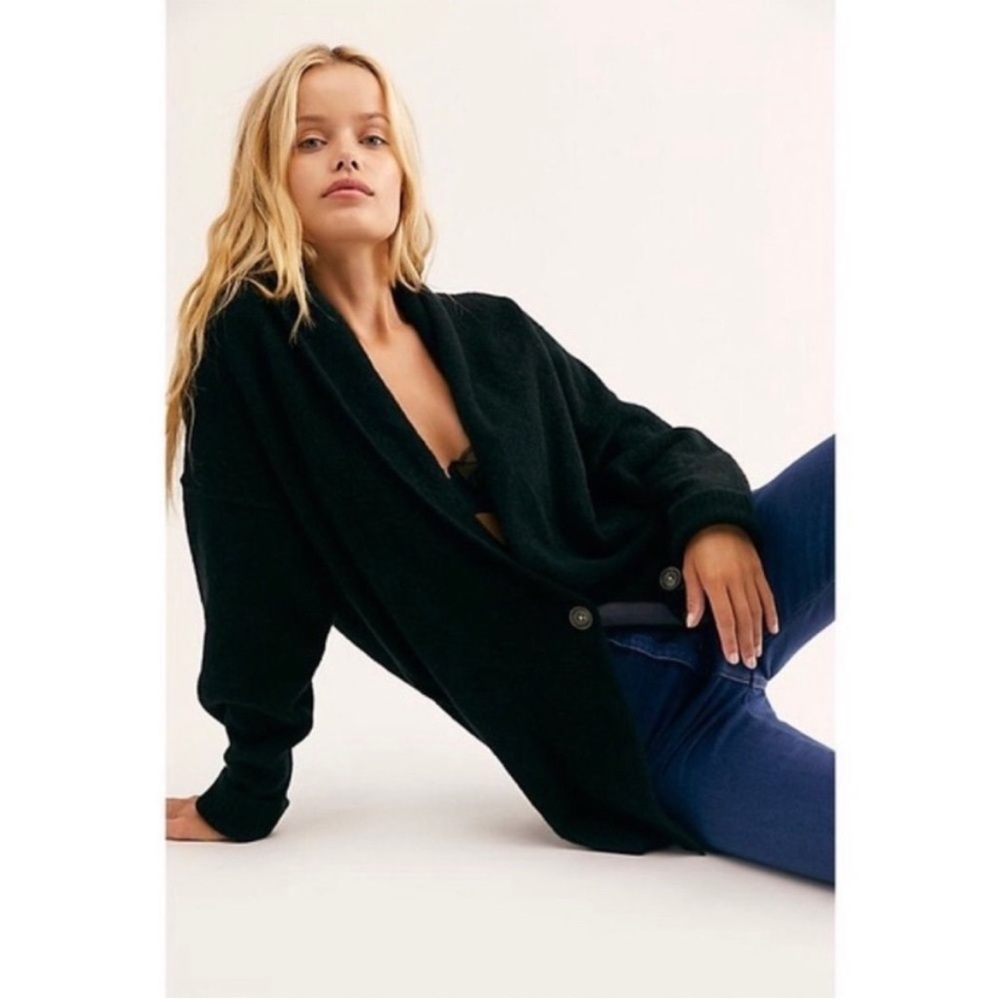 Free People Black Cardigan Sweater